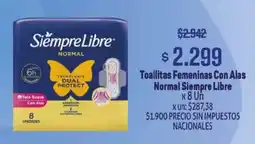 Makro Siempre Libre toallitas femeninas con alas normal oferta