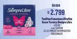 Makro Siempre Libre toallitas femeninas ultrafina suave termica oferta