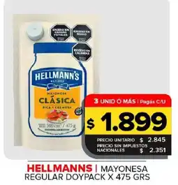Carrefour Maxi Hellmanns mayonesa regular doypack oferta