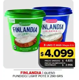 Carrefour Maxi Finlandia queso fundido / light pote oferta