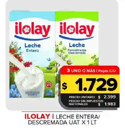 Carrefour Maxi Ilolay leche entera leche parcialmente descremada oferta