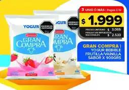 Carrefour Maxi Gran compra yogur bebible frutilla/vainilla oferta