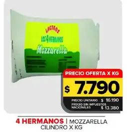 Carrefour Maxi Los 4 hermanos mozzarella oferta