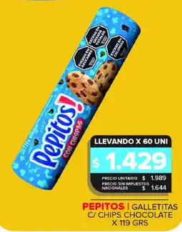 Carrefour Maxi Pepitos galletitas c/ chips chocolate oferta