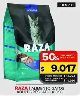 Carrefour Maxi Raza alimento gatos adulto pescado oferta