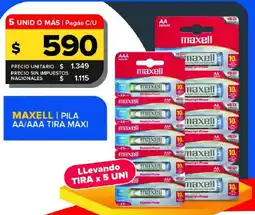 Carrefour Maxi Maxell pila aa/aaa tira maxi oferta