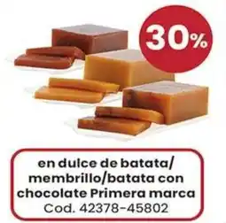 Coto En dulce de batata/ membrillo/batata con chocolate primera marca oferta