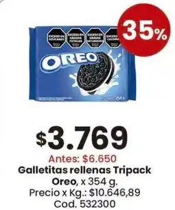 Coto Oreo Galletitas rellenas Tripack oferta
