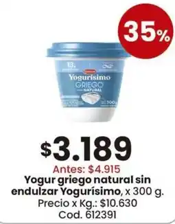 Coto Yogurísimo Yogur griego natural sin endulzar oferta