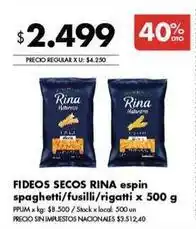 Disco Fideos secos spaghetti/fusilli/rigatti oferta