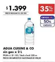 Disco Agua cuisine & co sin gas oferta