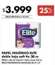 Disco Elite - papel higiénico doble hoja soft oferta