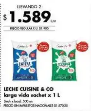 Disco Leche cuisine & co larga vida sachet oferta