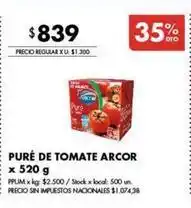 Disco Arcor - pur de tomate oferta