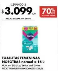 Disco Nosotras - toallitas femeninas normal oferta