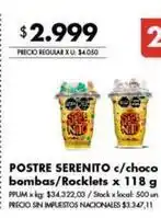 Disco Serenito - postre serenito c/choco bombas/rocklets oferta