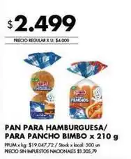 Disco Bimbo - pan para hamburguesa/para pancho oferta
