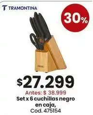Coto Tramontina - set x 6 cuchillas negro en caja oferta
