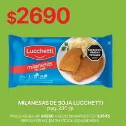 Supermercados Vea Lucchetti - milanesas de soja oferta