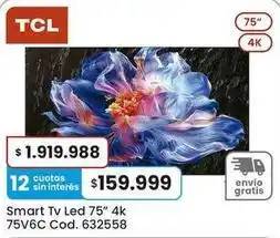 Coto Tcl - smart tv led 75 4k 75v6c cod. 632558 oferta