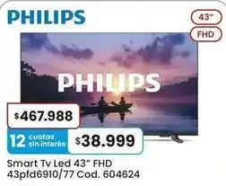 Coto Philips - smart tv led 43 fhd 43pfd6910/77 oferta