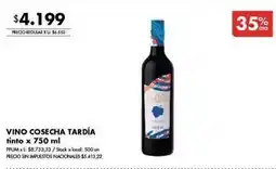 Disco Vino cosecha tardía tinto oferta