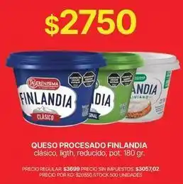 Supermercados Vea Finlandia - queso procesado oferta