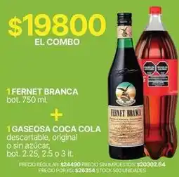 Supermercados Vea Coca cola - fernet branca + gaseosa coca cola oferta