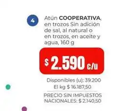 Cooperativa Obrera Atún en trozos oferta