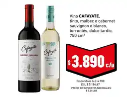 Cooperativa Obrera Cafayate - vino tinto, malbec o cabernet sauvignon o blanco, dulce tardío oferta
