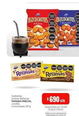 Cooperativa Obrera Primer - galletitas dulces rellenas oferta