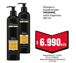 Cooperativa Obrera Tresemmé - shampoo o acondicionador oferta