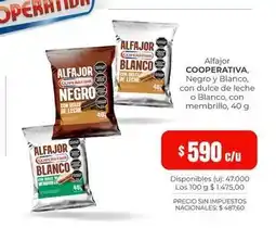 Cooperativa Obrera Negro - alfajor y blanco oferta