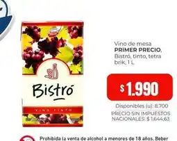 Cooperativa Obrera Primer - vino de mesa oferta