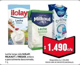 Cooperativa Obrera Ilolay - leche larga vida, entera o parcialmente descremada oferta