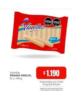 Cooperativa Obrera Primer precio - vainillas oferta