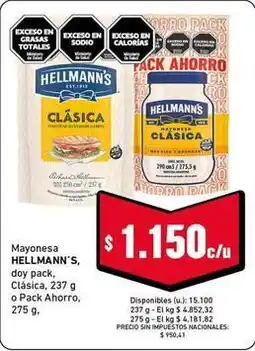 Cooperativa Obrera Hellmann's - mayonesa clásica oferta