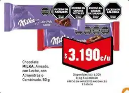 Cooperativa Obrera Milka - chocolate aireado con leche, con almendras o combinado oferta