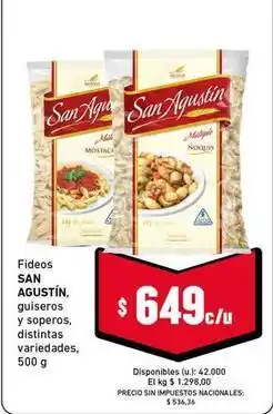 Cooperativa Obrera San agustín - fideos oferta