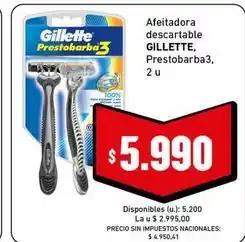 Cooperativa Obrera Gillette - afeitadora descartable prestobarba3 oferta