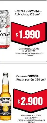 Cooperativa Obrera Budweiser - cerveza rubia, lata, 473 cm oferta