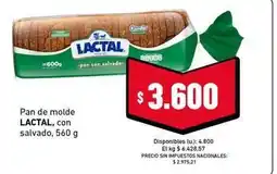 Cooperativa Obrera Lactal - pan de molde con salvado oferta