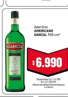 Cooperativa Obrera Gancia - aperitivo americano oferta