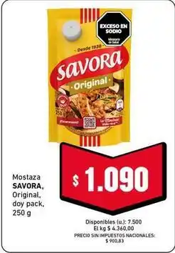 Cooperativa Obrera Savora - mostaza original oferta
