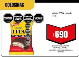 Cooperativa Obrera Tita - alfajor tita, bañado oferta