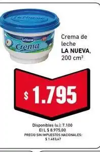 Cooperativa Obrera La nueva - crema de leche oferta