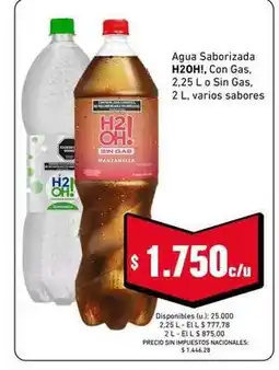 Cooperativa Obrera H2oh - agua saborizada h2oh!, con gas oferta