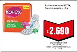 Cooperativa Obrera Kotex - toallas femeninas oferta