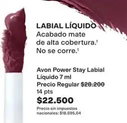 Avon Avon - labial líquido acabado mate de alta cobertura. no se corre oferta