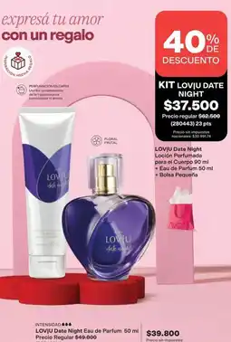 Avon Amor - kit lovju date night loción perfumada oferta